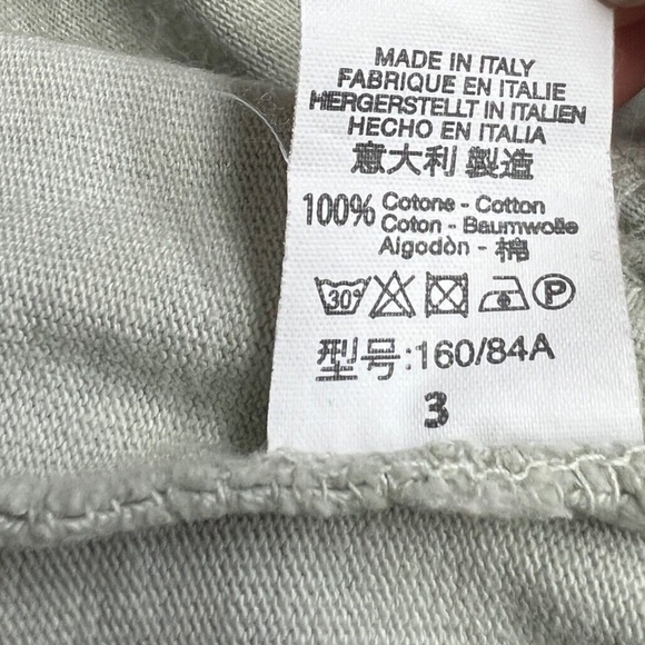 John Galt PANTS Pale Green Size 3 Made in Italy 100% Cotton Straight Leg Pull on - Picture 6 of 6